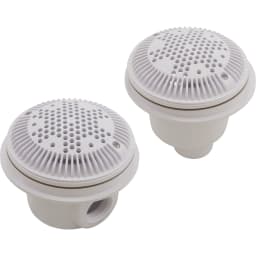 1-1/2" White Vinyl Dual Suction Outlet with Grate, 2 Pack