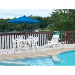 Bahia Stacking Chaise Lounge Chair, White (Pack of 6)