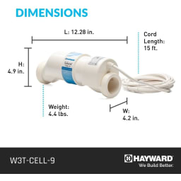 TurboCell T-9 Salt Cell for Inground Pools up to 25,000 Gallons – Genuine Hayward Chlorinator Replacement for AquaRite Systems