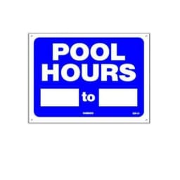 Pool Hours Safety Sign, 9" x 12"
