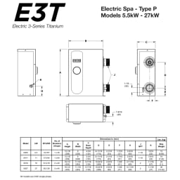 27Kw 240V E3T Electric Heater ELS-D-0027-1-Ti