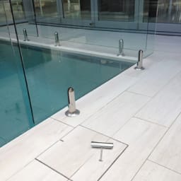 12" Hide Pool Deck Skimmer Lid Kit, 3/8" - 1/2" Material Depth (1 cm)