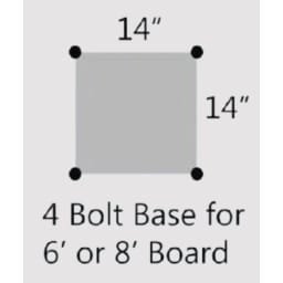 8' GX Diving Board with 4 Bolt Salt Friendly Spring Base, Jig and Hardware - Grey