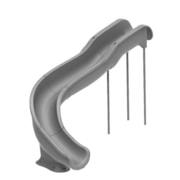 SW17 Pool Slide, Grey - Left Turn with Flume Light Package