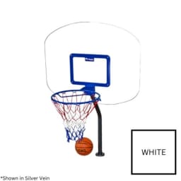 Heavy Duty Basketball Set, White Frame