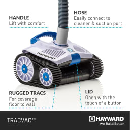 TracVac Suction, Wall Climbing Pool Cleaner for In-ground Pools up to 40 ft in Length – Automatic Pool Vacuum