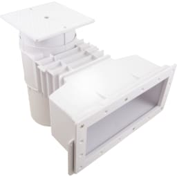 Complete Skimmer Wide Track, 1.5" FPT, Squre Lid - 12 1/4” Throat Length, White