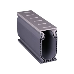 Frontier 1.7" Wide PVC Deck Drain 10' Section With Grey Plastic Top Cap