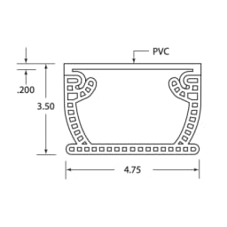 Flowmaster 4.75" Wide Commercial Deck Drain 10' Section With Plastic Top Cover, Tan