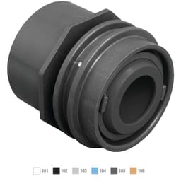 Black Flush-Mount Return Fitting with 1" Orifice for 1-1/2" Outside Pipe