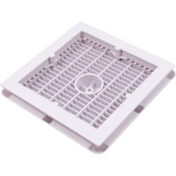 9" x 9" Wave Suction Cover with Frame and Riser, White