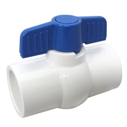 1 1/2" White Slip Sch80 PVC Ball Valve