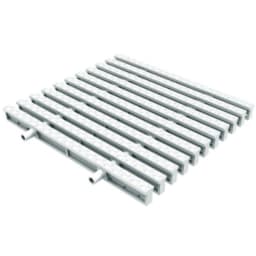 12" Perpendicular ''T'' Bar Deck Drain Grate, 20 Feet, White