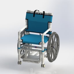 18" PVC Pool Access Chair with Mesh Seat and Slide Out Footrest, F-520SPM