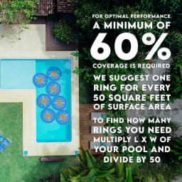 Solar Sun Rings Swimming Pool Solar Cover, Blue Sunburst, 5-Foot Diameter, 6-Pack