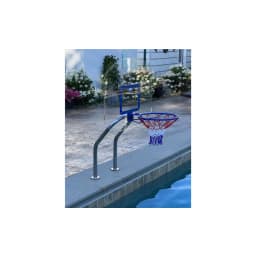 X2 Basketball Set with Polished Dual Pole Frame, Net and Ball No Anchor