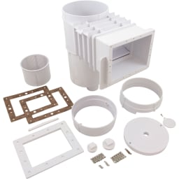 Complete Skimmer, 1.5" FPT, Round Lid, White