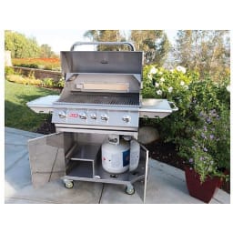 Angus 30" 4-Burner Stainless Steel Natural Gas Grill Cart with Lights