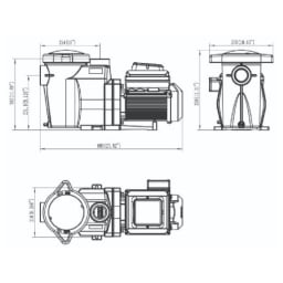Variable Speed Pool Pump 2” Threaded Ports 1HP