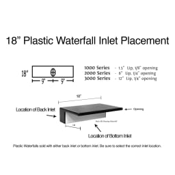 Custom Cascade Waterfall, ABS, Tan, 18" Long, 6" Lip, Back Inlet