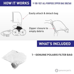 Genuine OEM All-Purpose Filter Bag (380/360)  Zipper Closure