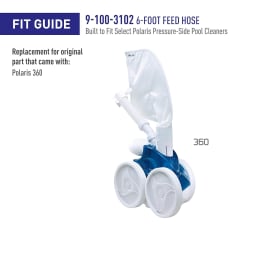 360 Pool Cleaner Feed Hose – Genuine OEM 6 Ft Replacement Hose (9-100-3102) | Durable Corrugated Hose, No Cuffs