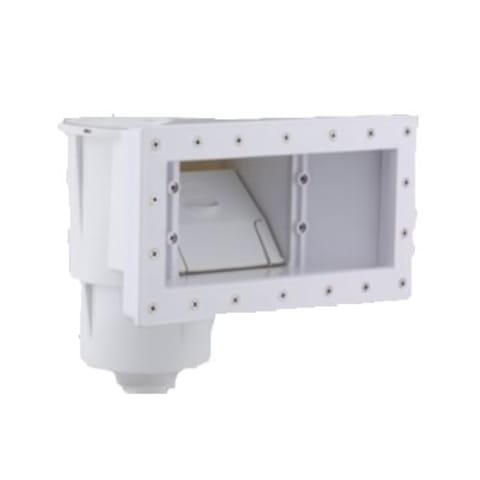 Complete Skimmer Wide Track, 1.5" FPT, Squre Lid - 12 1/4” Throat Length, White