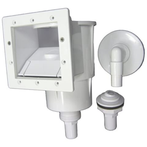 Complete Skimmer with Inlet & Vac Plate For Above Ground Pools, White