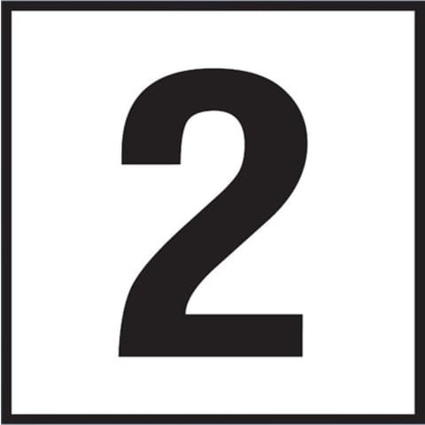2 6x6 Tile, 4" Numbers, Smooth (Waterline), Depth Marker