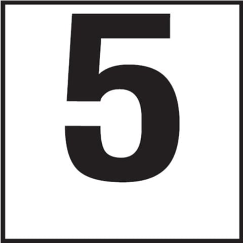 5 6x6 Tile, 4", Top Print Numbers, Smooth (Waterline), Depth Marker