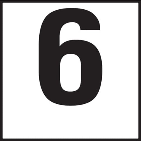 6 6x6 Tile, 4", Top Print Numbers, Smooth (Waterline), Depth Marker
