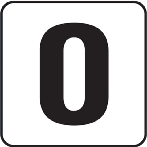 0 6x6 Stick-On, 4" Numbers, Vinyl