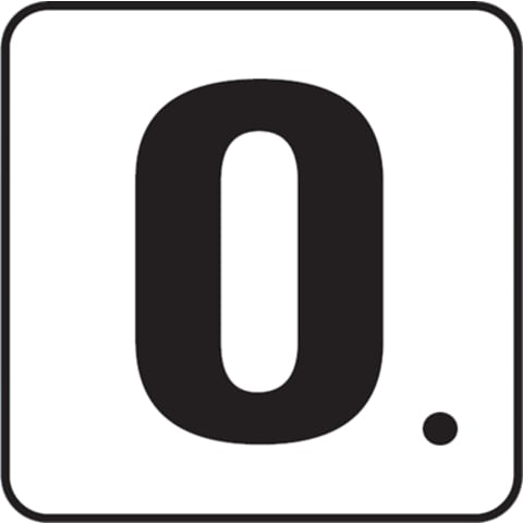 0 with Decimal 6x6 Stick-On, 4" Numbers, Vinyl