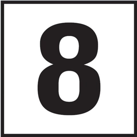 8 6x6 Tile 4" Numbers, Non-Skid (Deck), Depth Marker