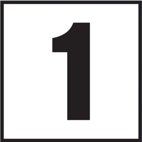 1 6x6 Tile, 4" Numbers, Non-Skid (Deck), Depth Marker