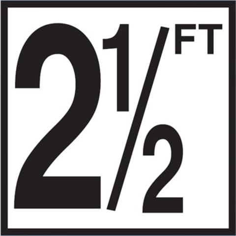 2-1/2 with FT 6x6 Tile, 5" Numbers, Non-Skid (Deck), Depth Marker