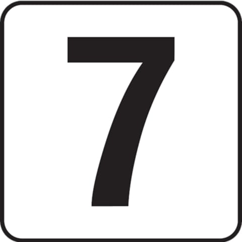 7 6x6 Stick-On, 4" Numbers, Vinyl