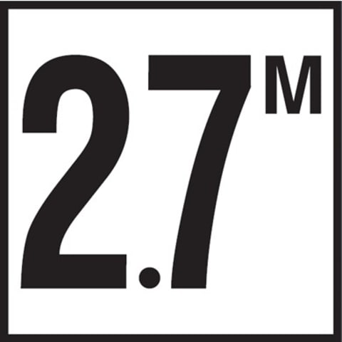 2.7 with M 6x6 Tile, 4" Numbers, Smooth (Waterline), Depth Marker