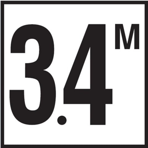 3.4 with M 6x6 Tile, 4" Numbers, Smooth (Waterline), Depth Marker