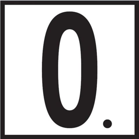 0. 6x6 Tile, 5" Numbers, Non-Skid (Deck), Depth Marker