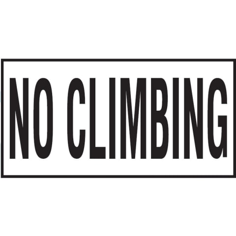 No Climbing 6x12 Tile, 4" Letters, Non-Skid (Deck)