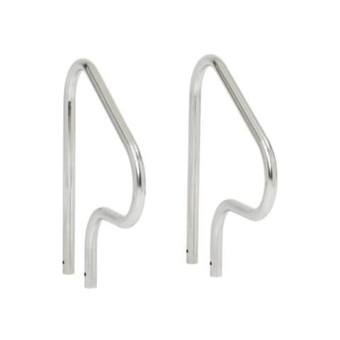 26" Figure 4 Stainless Steel Handrail w/ Escutcheons, .049" - White (Pair)