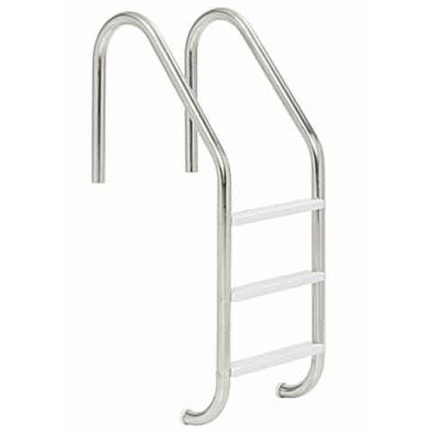 24", 3 Step Sealed Steel Economy Ladder w/ Escutcheons - Radiant White