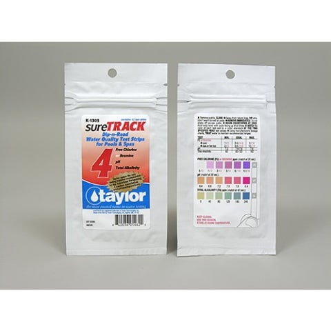 Test Strips, Sure TRACK-4 (foil pouch), Alkalinity/Bromine/Chlorine/pH