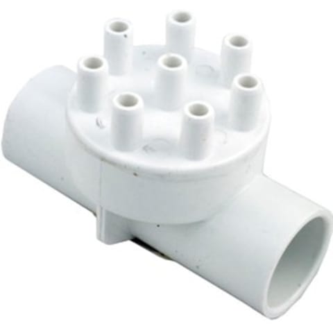 Manifold, 1" SLIP X 1" SLIP (8) 3/8" Barbs