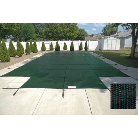15'x30' King99 Mesh, Left Step Safety Cover, Green, 20 Yr. Warranty