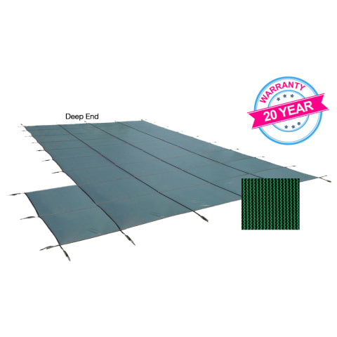 16'x32' King99 Mesh, Left Step Safety Cover, Green, 20 Yr. Warranty