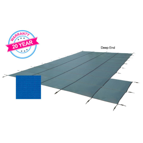 16' x 36' Emperor Solid, Right Step Safety Cover, Blue, 20 Yr. Warranty