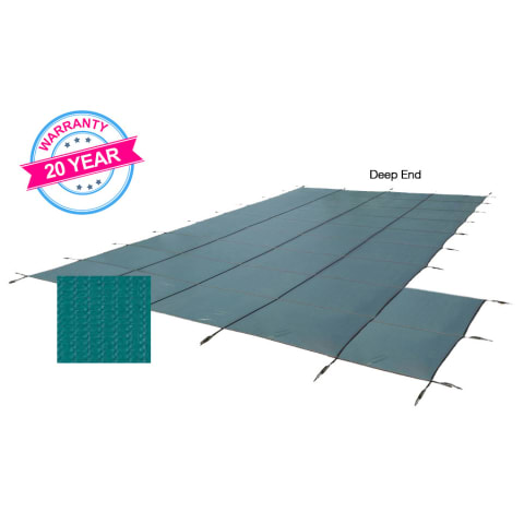 20' x 40' Emperor Solid, Right Step Safety Cover, Green, 20 Yr. Warranty