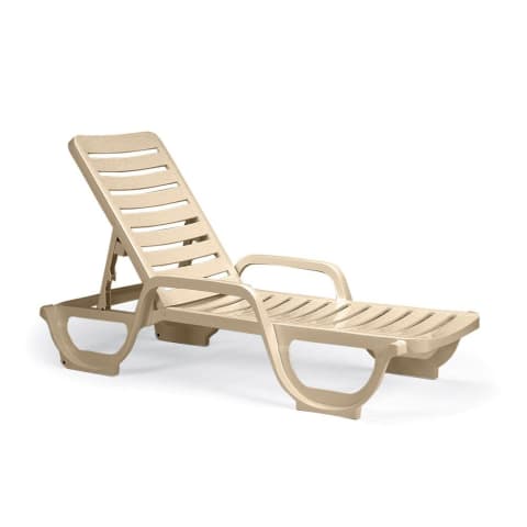 Bahia Chaise Stacking Adjustable Resin Chaise, Sandstone (MPQ 6)